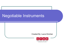 Negotiable Instruments