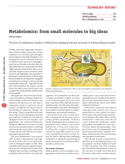 Metabolomics: from small molecules to big ideas