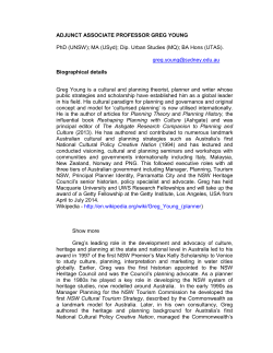 Greg Young is a cultural and planning theorist, planner and writer