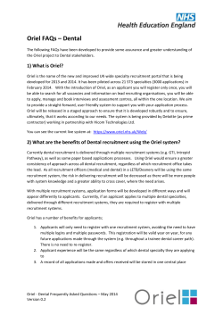 Oriel FAQs – Dental