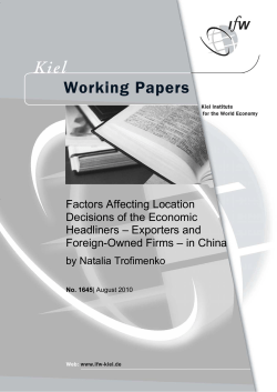 Factors Affecting Location Decisions of the Economic Headliners