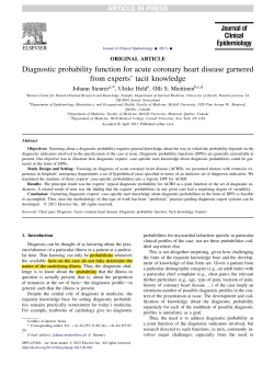 Diagnostic probability function for acute coronary heart disease