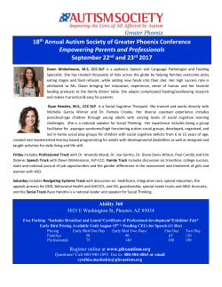 Conference Flyer - Autism Society of Greater Phoenix