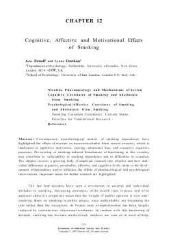 CHAPTER 12 Cognitive, Affective and Motivational Effects of Smoking