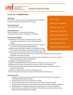 President Elect - ATD Puget Sound Chapter