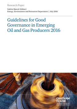 Guidelines for Good Governance in Emerging Oil