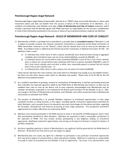 RULES OF MEMBERSHIP AND CODE OF CONDUCT