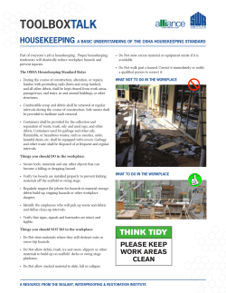 Housekeeping - SWR Institute