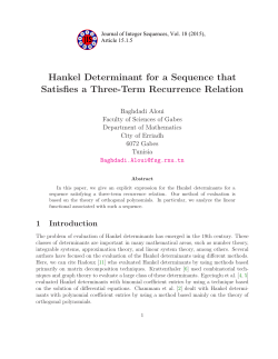 Hankel Determinant for a Sequence that Satisfies a Three