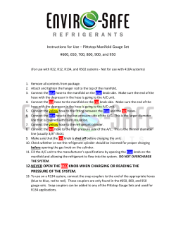 Instructions for Use &ndash; Pittstop Manifold Gauge Set #600, 650, 700