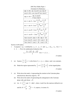 2002 Pure Maths Paper 1