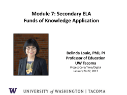 CCSS ELA Sec Funds of Knowledge