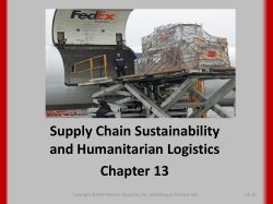 Supply Chain Sustainability and Humanitarian Logistics Chapter 13