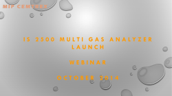 MIP CEMTREX IS 2500 MULTI GAS ANALYZER LAUNCH