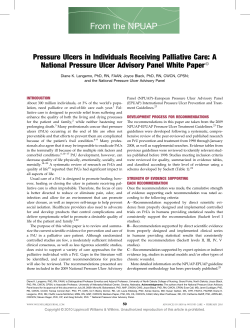 Pressure Ulcers in Individuals Receiving Palliative Care