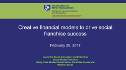 Creative financial models to drive social franchise success