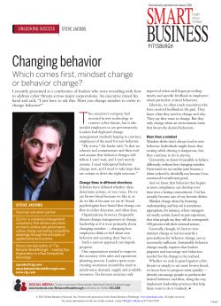 Changing behavior - Continuous Learning Group