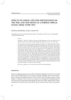 effects of liming and npk  fertilization on the soil and fine roots in a