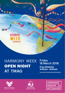 harmony week open night at tmag