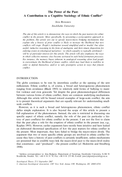 The Power of the Past: A Contribution to a Cognitive