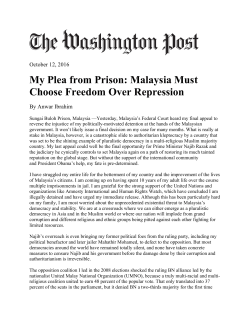 My Plea from Prison: Malaysia Must Choose