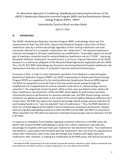 Alternative Readmissions - CareFirst