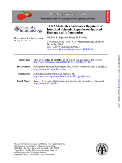 TLR2 Modulates Antibodies Required for Intestinal Ischemia