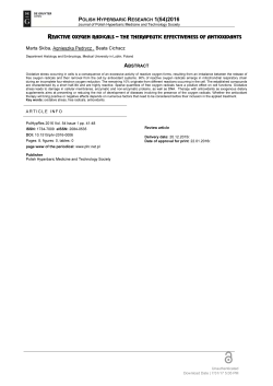 2016 REACTIVE OXYGEN RADICALS