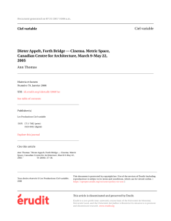 Dieter Appelt, Forth Bridge &mdash; Cinema. Metric Space