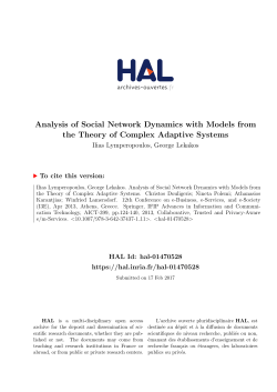 Analysis of Social Network Dynamics with Models from - HAL