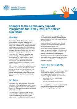 Family Day Care eligibility criteria