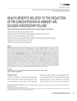 health benefits related to the reduction of pm concentration in