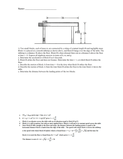 Name: 1) Two small blocks, each of mass m, are connected by a