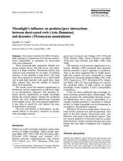 Moonlight`s influence on predator/prey interactions