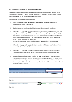 Complete Section 3 of the Individual Questionnaire