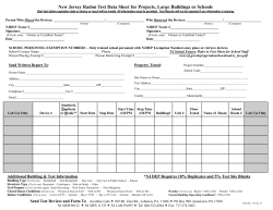 New Jersey Radon Test Data Sheet for Projects, Large Buildings or
