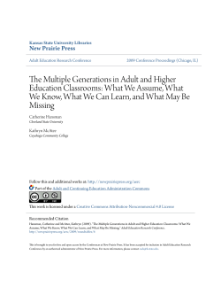 The Multiple Generations in Adult and Higher