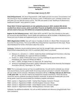 School of Nursing Course Information &ndash; Semester 5