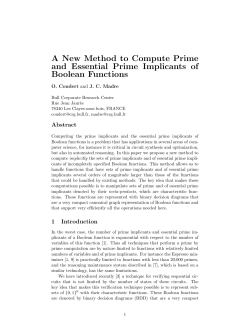 A New Method to Compute Prime and Essential Prime Implicants of