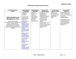 Performance Requirements Summar