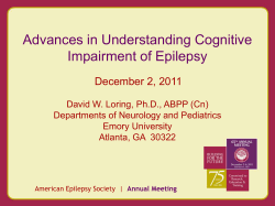 Advances in Understanding Cognitive Impairment of Epilepsy
