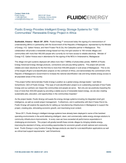 Fluidic Energy Provides Intelligent Energy Storage Systems for &ldquo;100