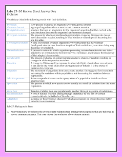 Labs 27-30 Review Sheet Answer Key Evolution Vocabulary: Match