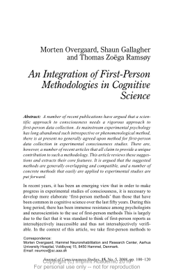 An Integration of First-Person Methodologies in Cognitive Science