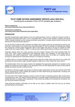 Pilot Home Oxygen Assessment Service within NHS Hull