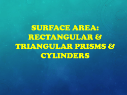 Surface Area and Volume