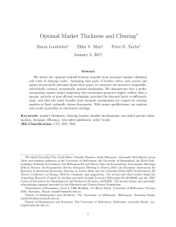 Optimal Market Thickness and Clearing