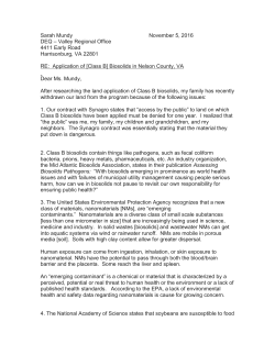 A Nelson landowner`s Biosolids letter to DEQ