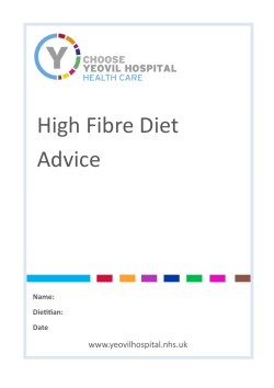 High Fibre Diet Advice - Yeovil District Hospital