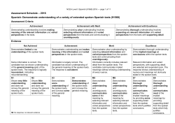 NCEA Level 3 Spanish (91568) 2016 Assessment Schedule